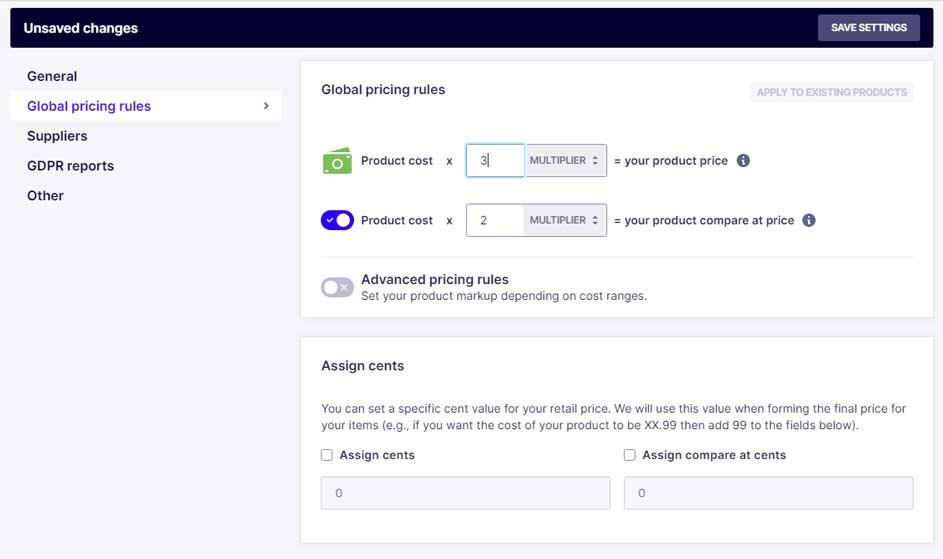 How-to-change-cost-and-preference-settings-oberlo,-koongo-etc-step3