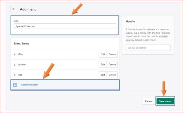 How to Create Special Collection Menu for Footer - Shopify FAQs - My ...