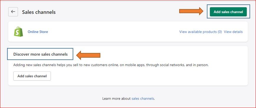 How to manage sales channel in Shopify step-3